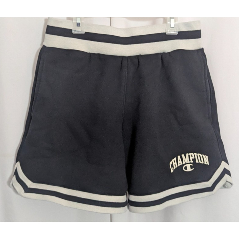 Vtg CHAMPION Black Reverse Weave Athletic Shorts Size Small Drawstring R1